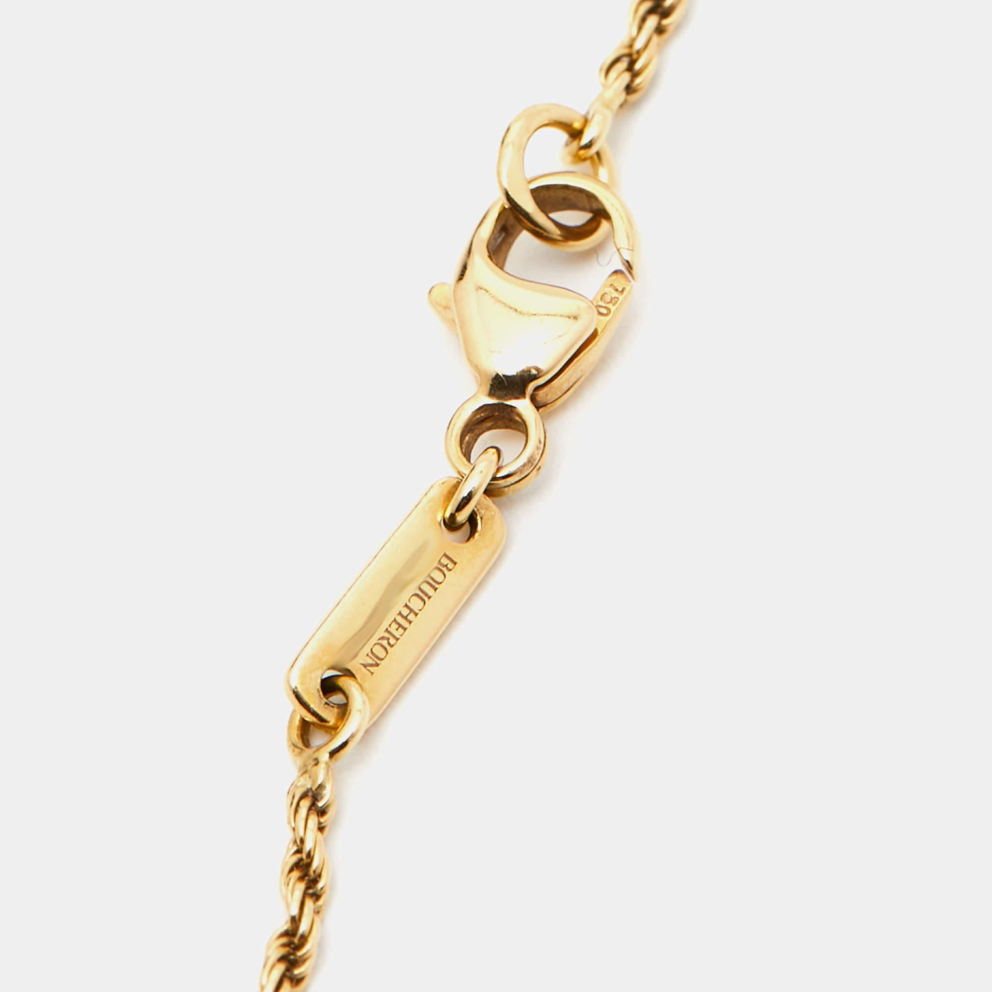 Women's Boucheron Serpent Boheme Mother of Pearl Diamond 18k Yellow Gold XS Motif Bracel