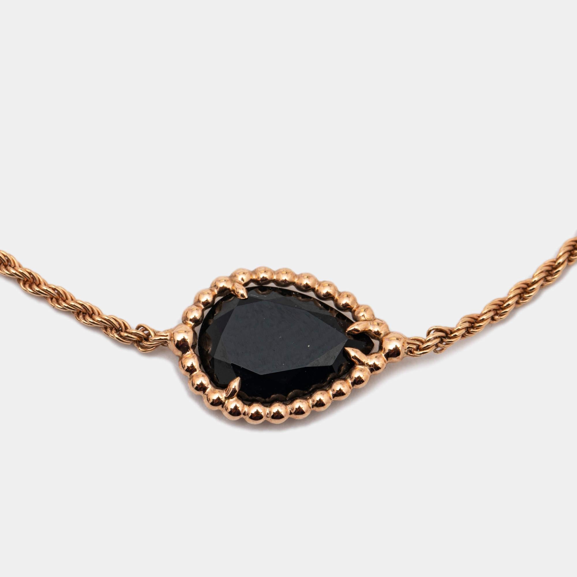 Rose Cut Boucheron Serpent Boheme Onyx 18k Rose Gold Bracelet