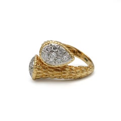 Boucheron Bague Serpent Bohème Or 18K, Platine et Diamants, 1970
