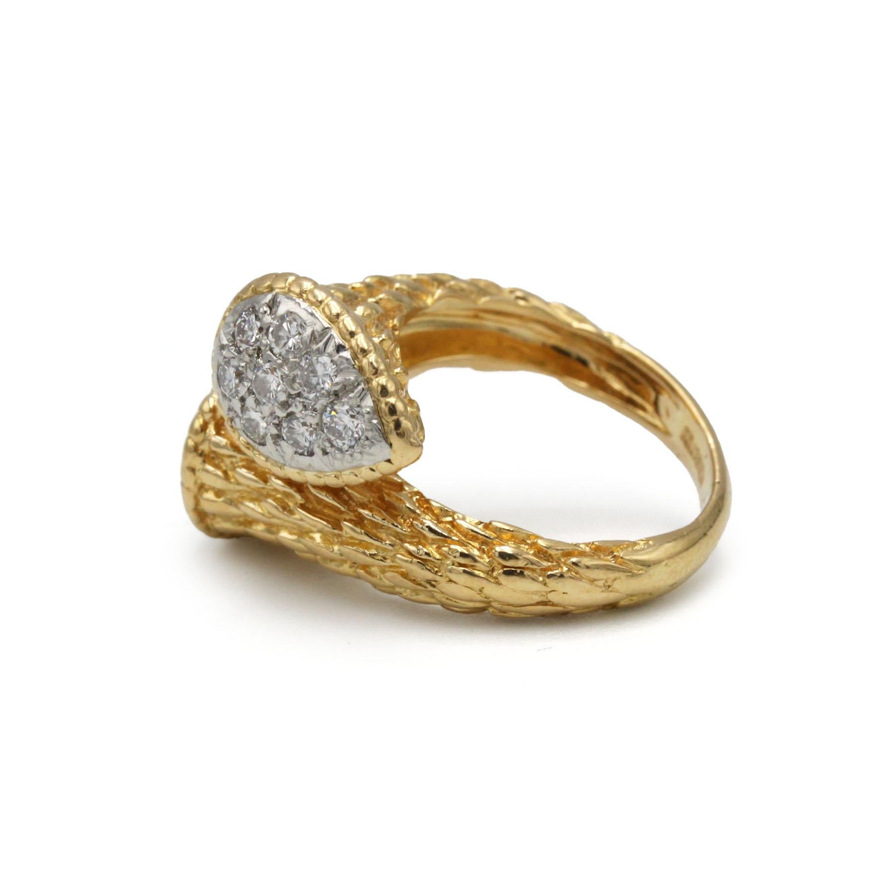 Contemporaneo Anello Boucheron Serpent Bohème in oro 18 carati, platino e diamanti, anni '70 in vendita