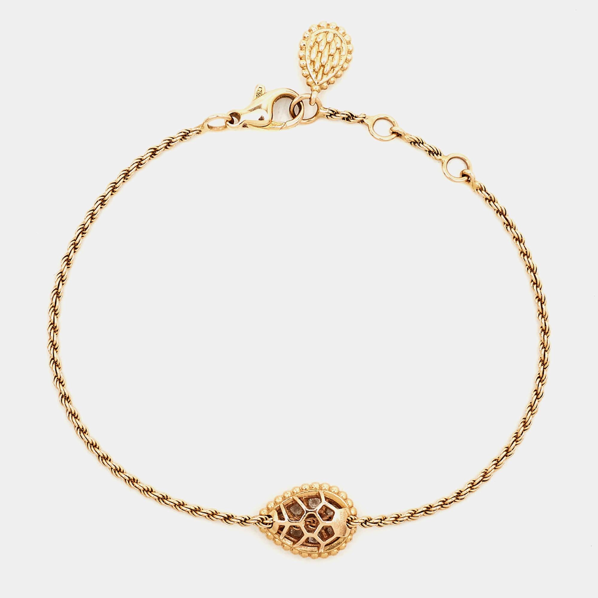 Boucheron Serpent Boheme S Motif Diamonds 18k Rose Gold Bracelet 1