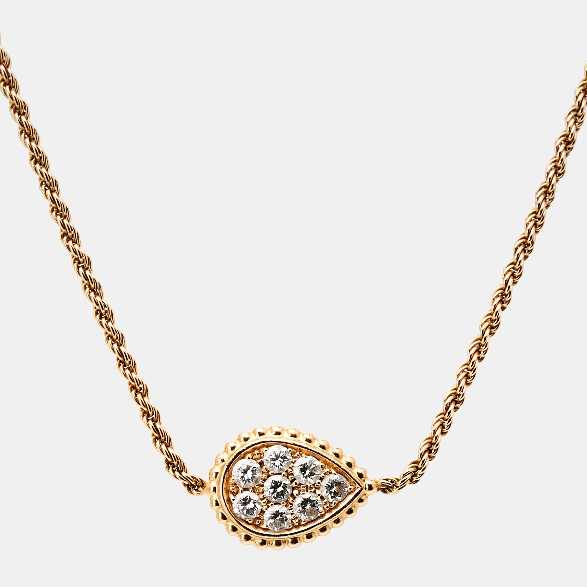 Bracelet Boucheron Serpent Bohème S motif diamants en or rose 18 carats en vente 1