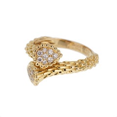 Boucheron Bague Serpent Boheme Toi et Moi Diamant Or Jaune 18k Sz 7