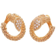 Boucheron Serpent Boheme Toi Et Moi Diamond Gold Earrings