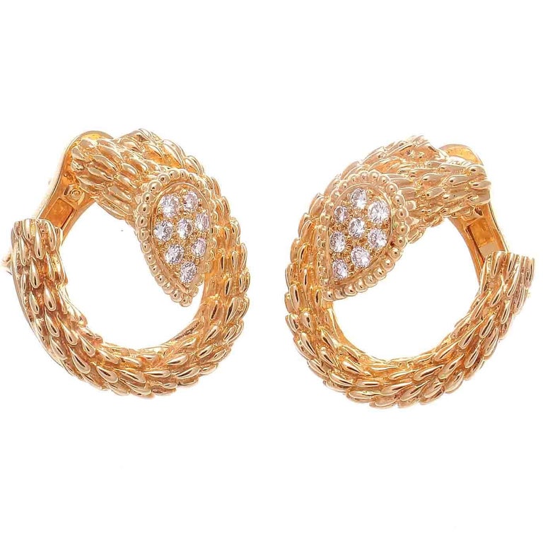 Boucheron Serpent Boheme Toi Et Moi Diamond Gold Earrings at 1stDibs ...