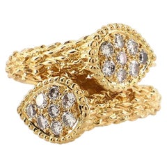 Boucheron Serpent Boheme Toi Et Moi Bague en or jaune 18 carats avec diamants