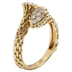 Bague Boucheron Serpent Boheme Toi et Moi XS à motif en or 18 carats, taille 53
