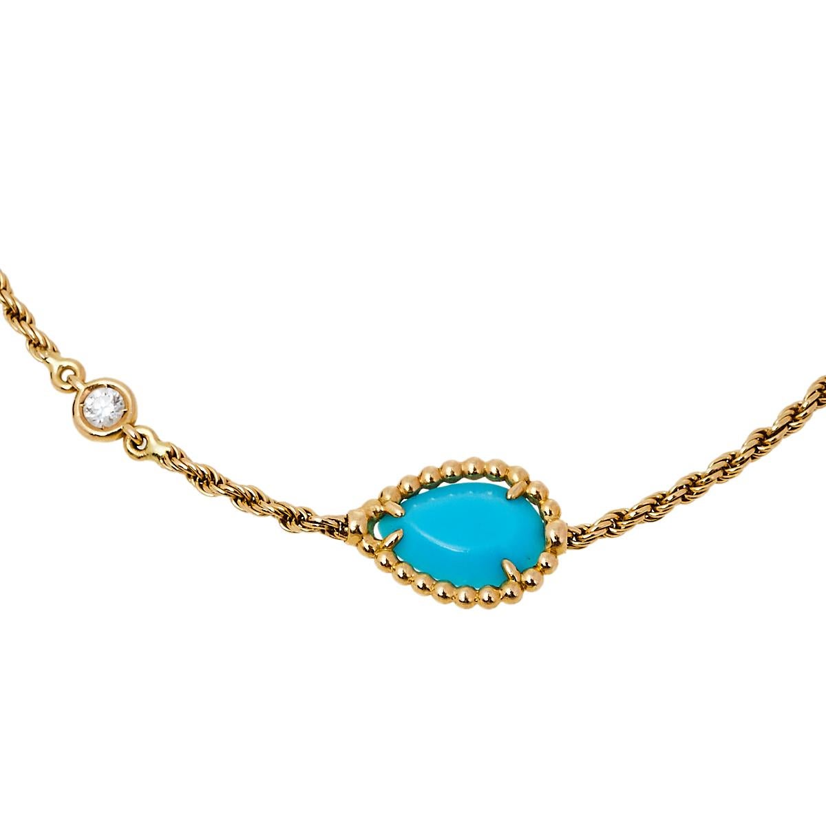 Contemporary Boucheron Serpent Bohème Turquoise 18K Yellow Gold Bracelet