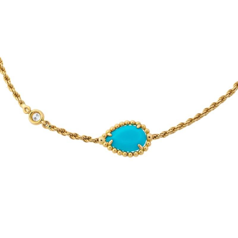 Uncut Boucheron Serpent Boheme Turquoise Diamond 18K Yellow Gold Bracelet