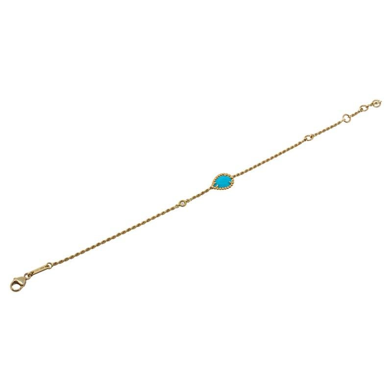 Boucheron Serpent Boheme Turquoise Diamond 18K Yellow Gold Bracelet In Good Condition In Dubai, Al Qouz 2