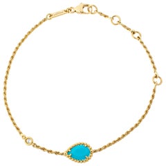 Boucheron Serpent Boheme Turquoise Diamond 18K Yellow Gold Bracelet