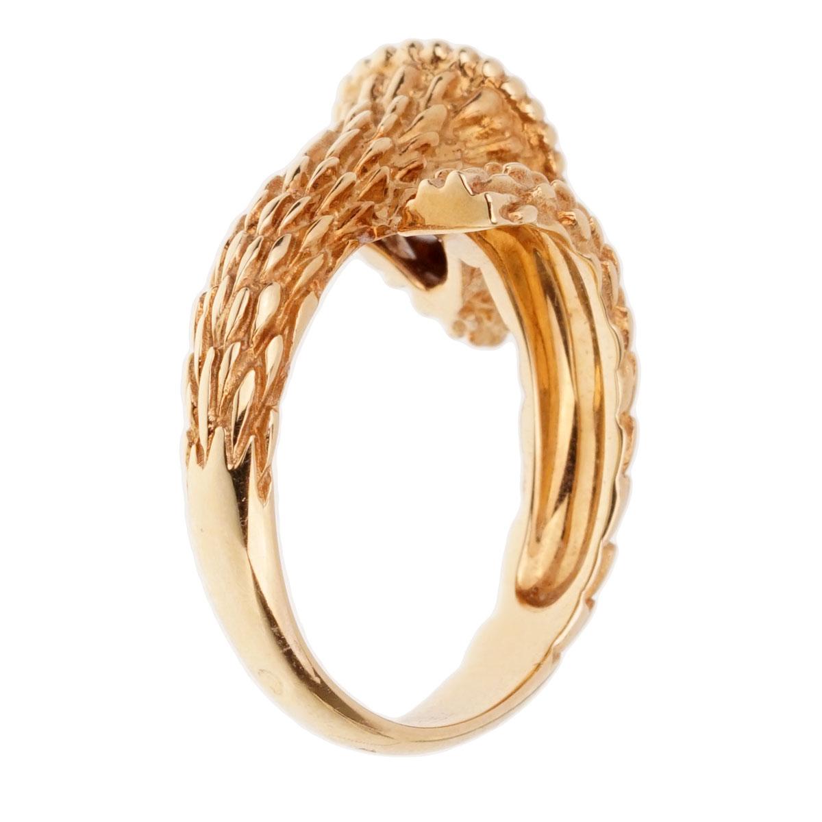 Boucheron Serpent Boheme Yellow Gold Diamond Ring In Excellent Condition In Feasterville, PA