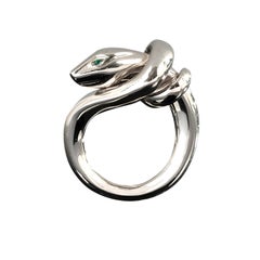 Bague Boucheron Serpent Kaa Tsavorite Garnets en or blanc 18 carats