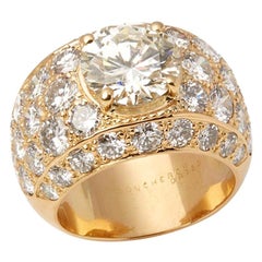 Boucheron Set 18 Karat Yellow Gold Certified Diamond Cocktail Ring