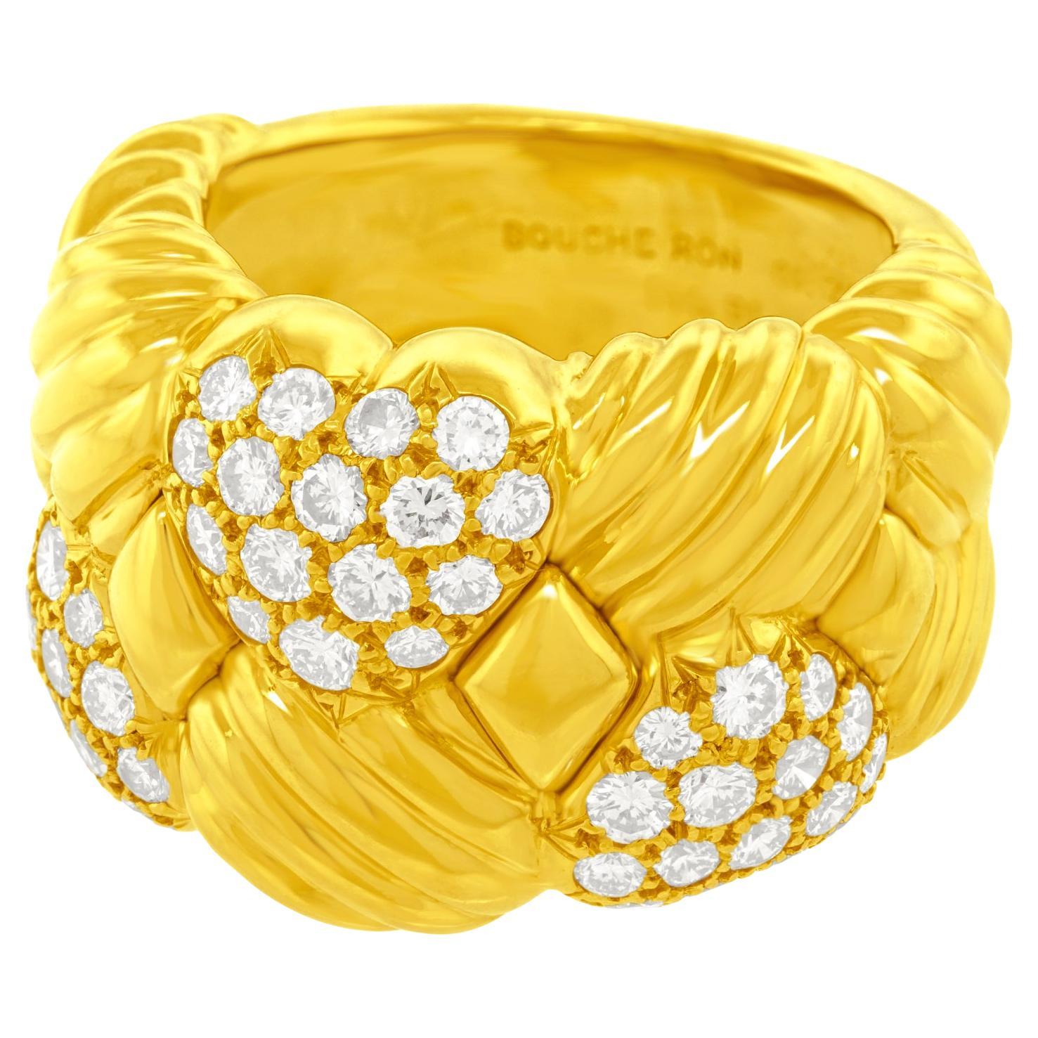 Boucheron Seventies Diamond-Set Gold Ring