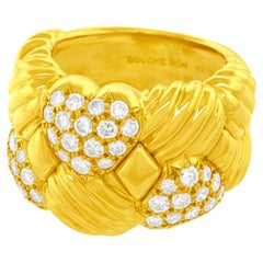 Boucheron Seventies Diamond-Set Gold Ring