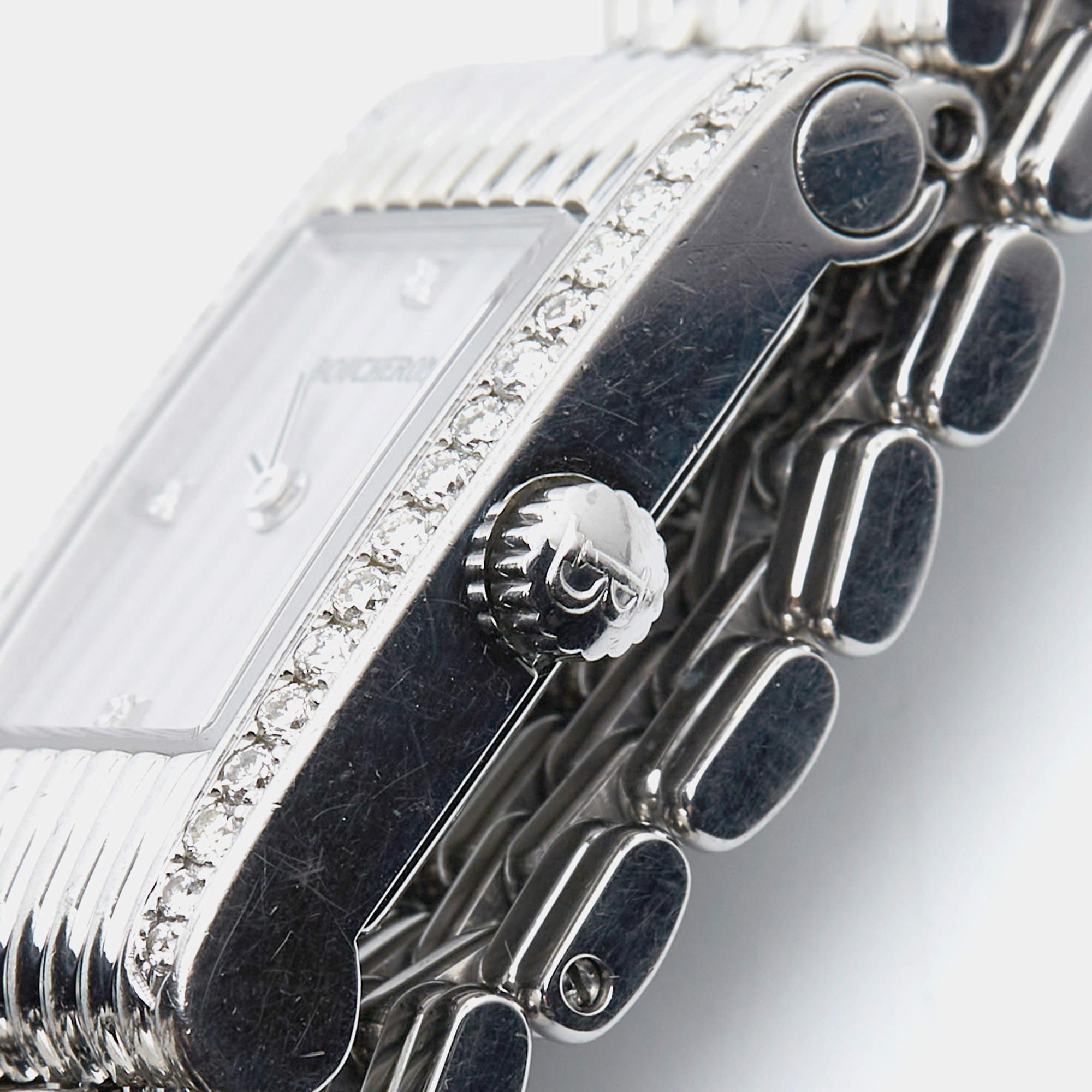 Boucheron Silver Diamonds Stainless Steel Reflet Women's Wristwatch 18 mm 5