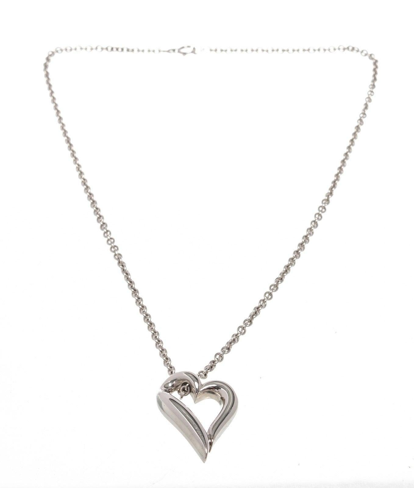 Women's or Men's Boucheron Silver Heart Pendant Necklace