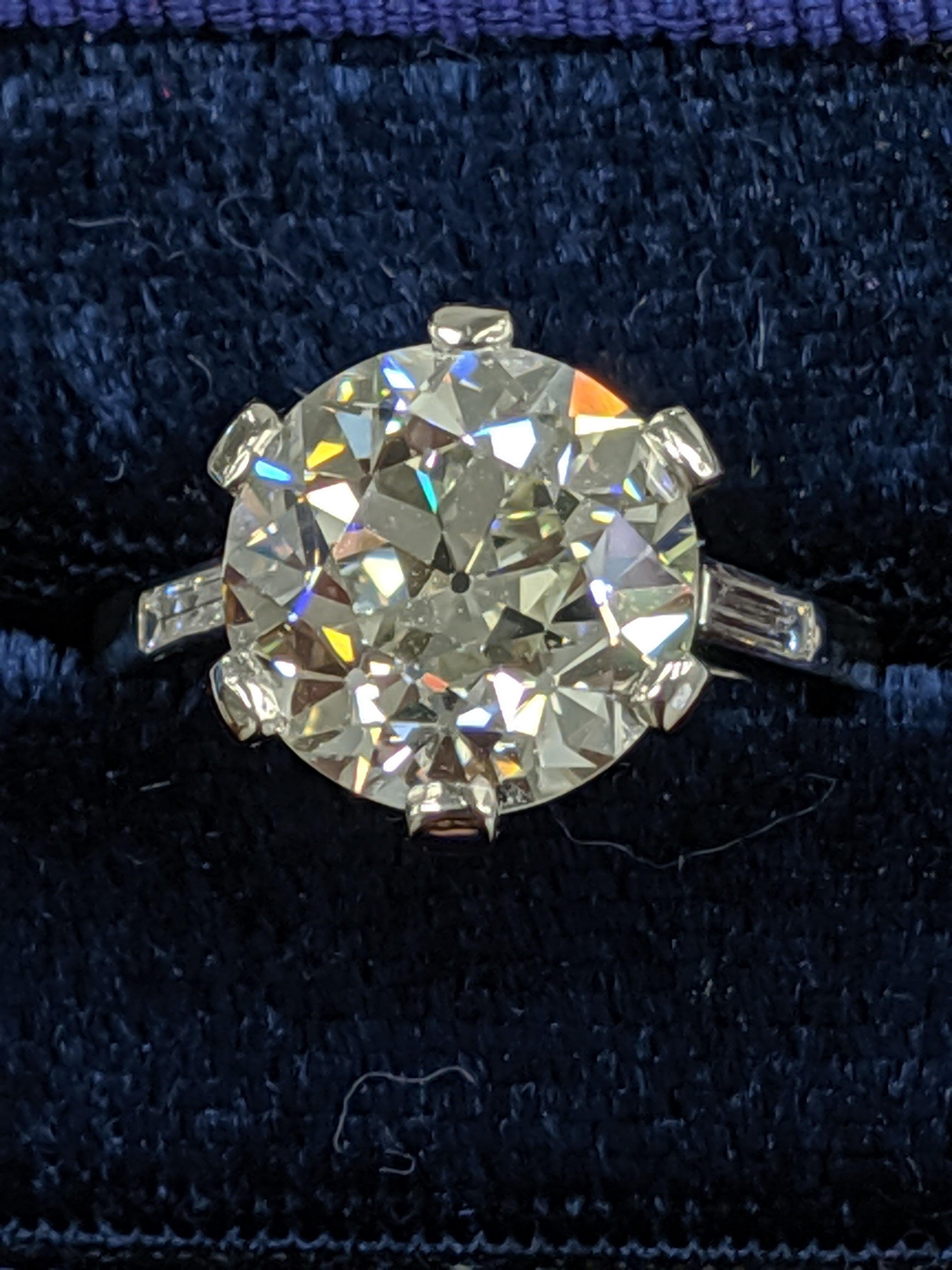 Boucheron Six Carat Diamond Ring Old European Round, Engagement / Upgrade In Excellent Condition In New York, NY