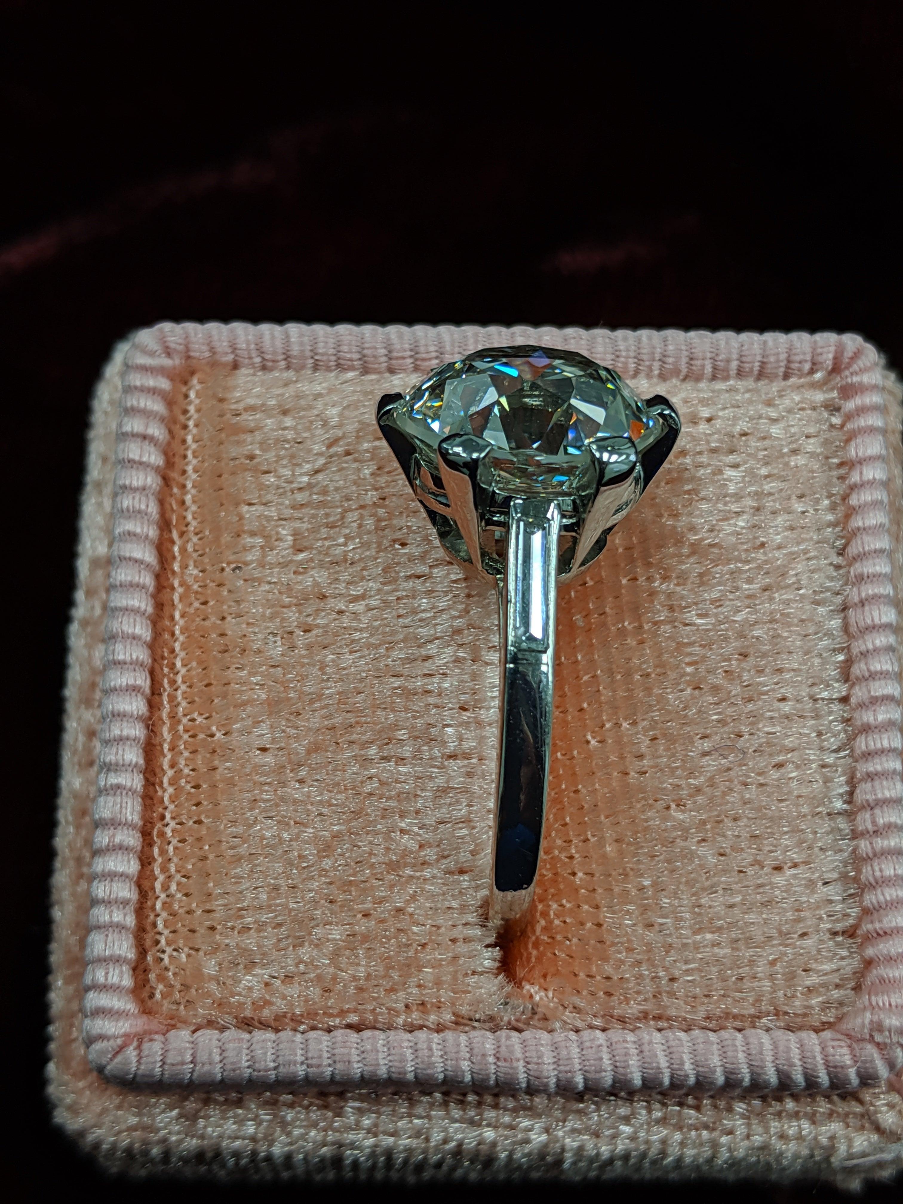 Women's Boucheron Six Carat Diamond Ring Old European Round, Engagement / Upgrade