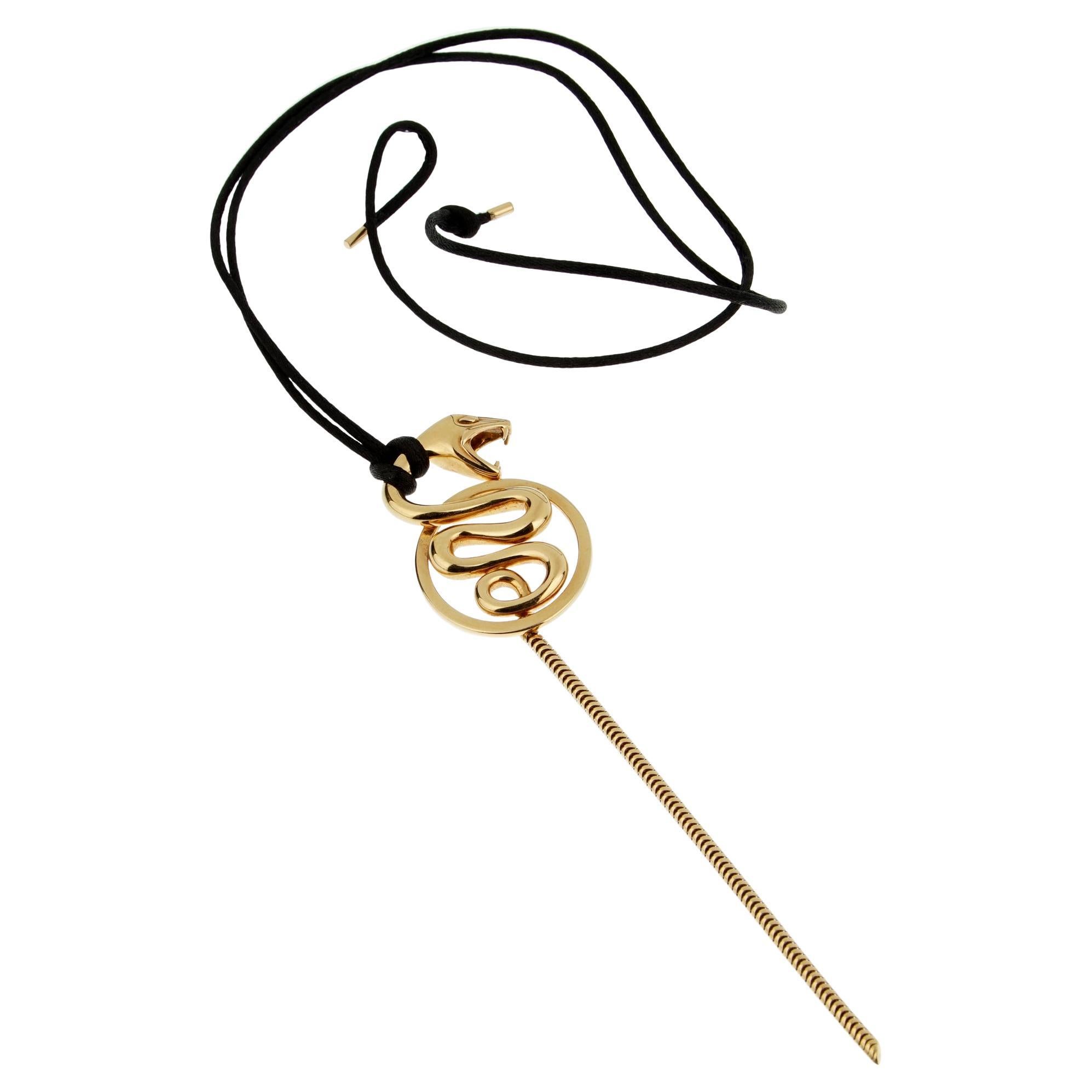 Boucheron Snake Yellow Gold Serpent Necklace For Sale