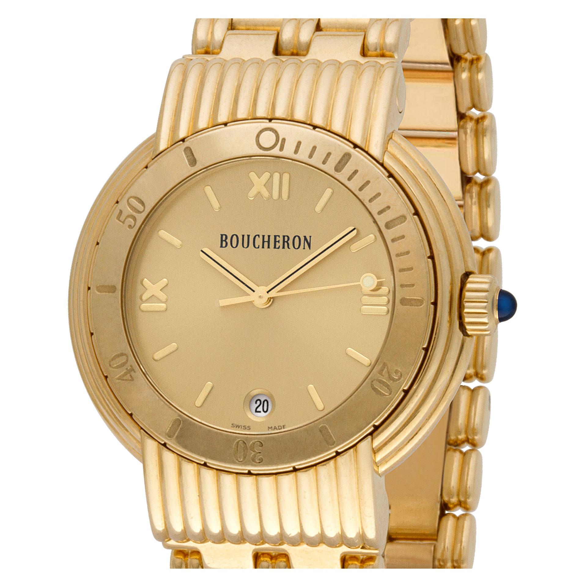 Boucheron Solis Reflet af110139 18k Gelbgold Zifferblatt Quarzuhr für Damen oder Herren