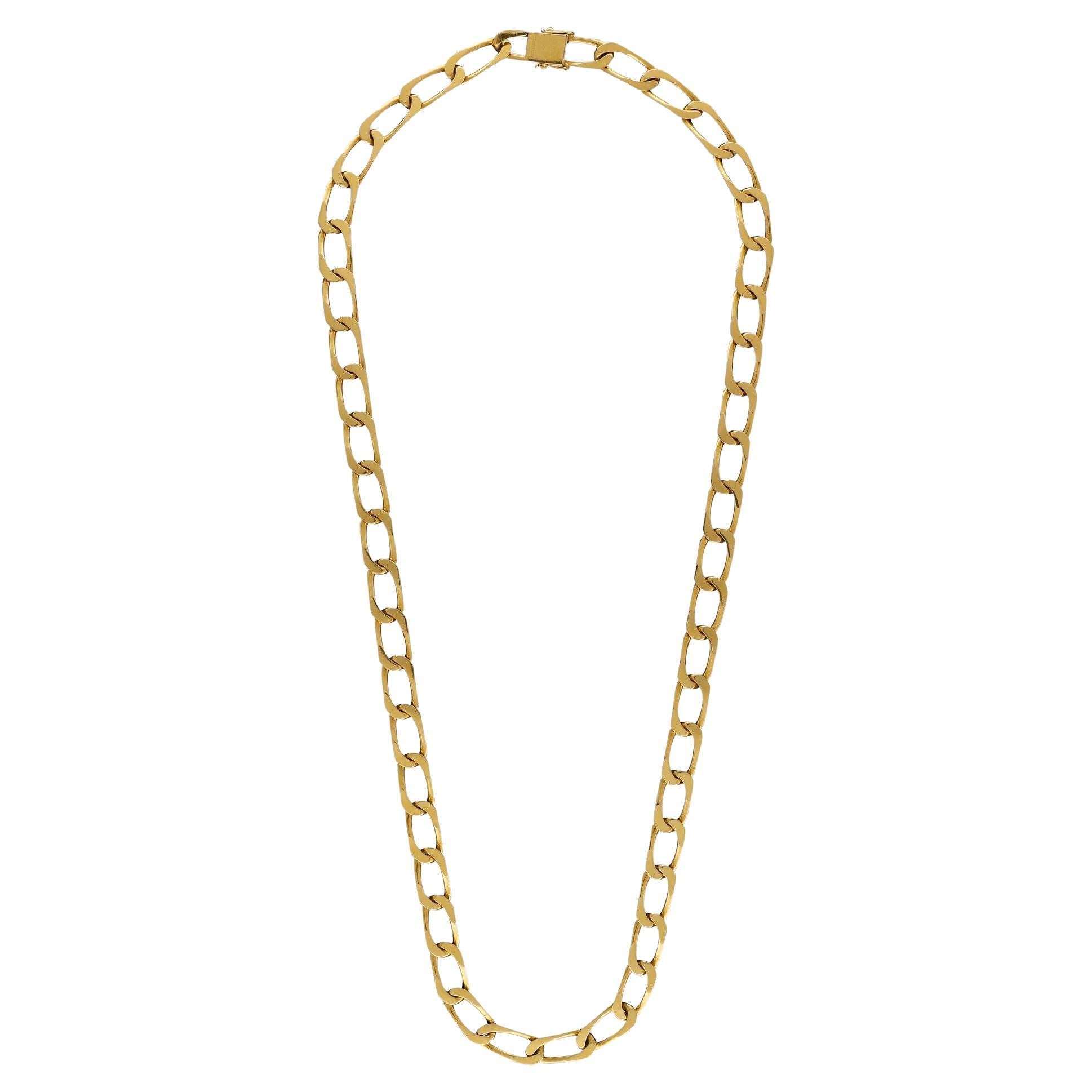 Boucheron Stylish 18ct Gold 'Paperclip' Long Chain Necklace, circa 1970s