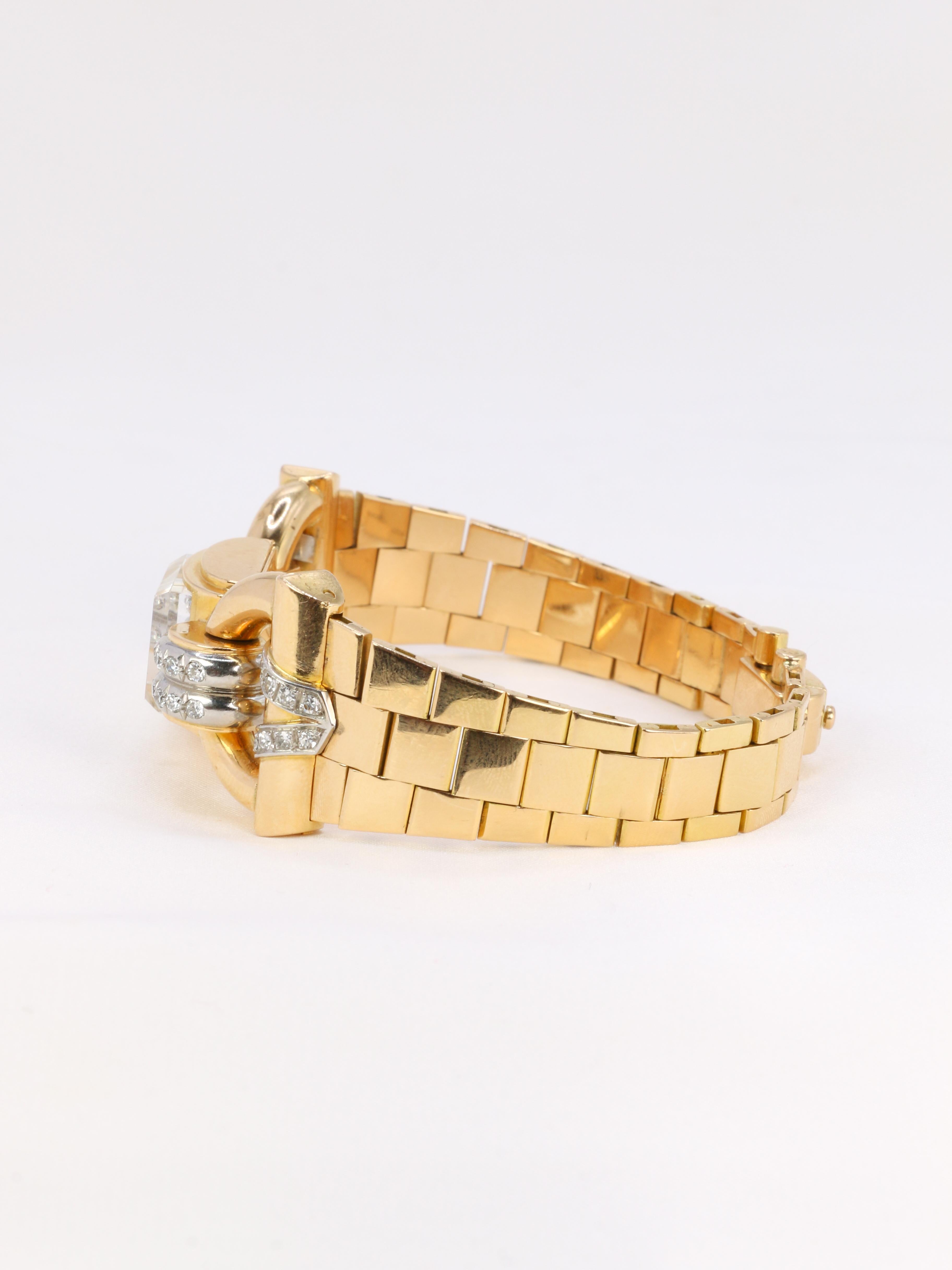 Boucheron Tank watch in gold and diamonds - 1940 3