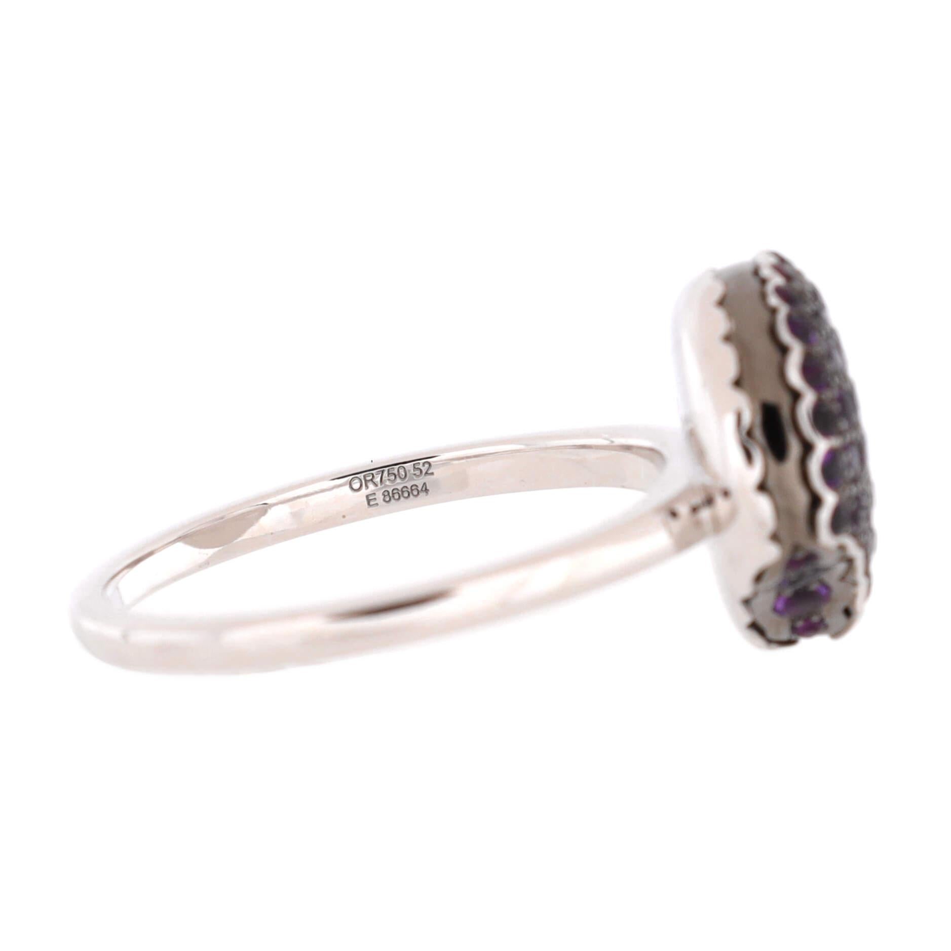 Boucheron Tentation Macaron Ring 18k White Gold and Amethyst In Good Condition In New York, NY