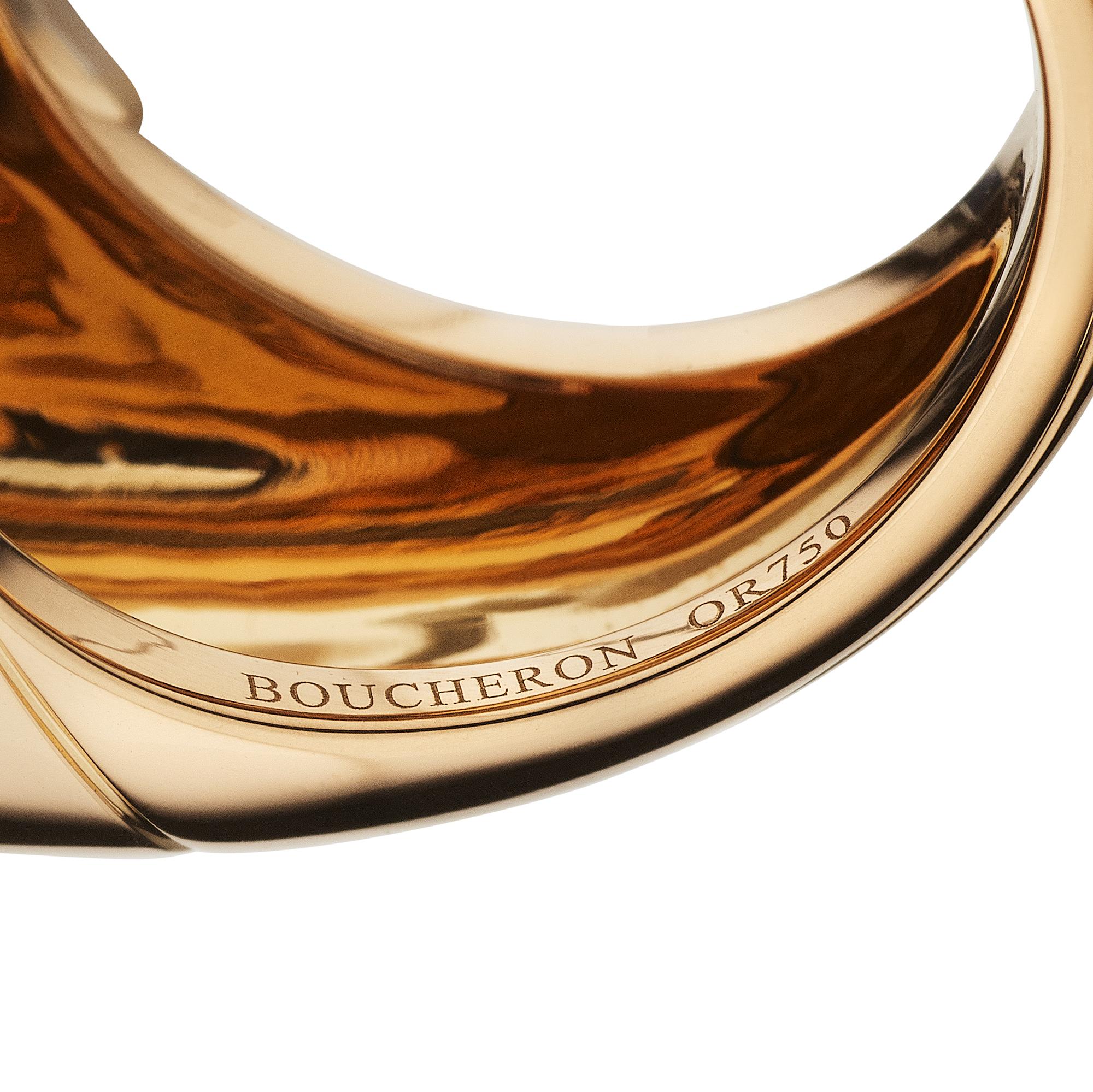 Cabochon Boucheron Tiger's Eye Rose Gold Ring
