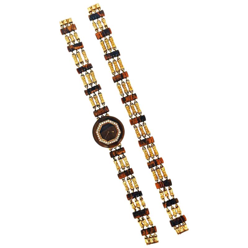 Boucheron Tiger's Eye Watch Bracelet Set