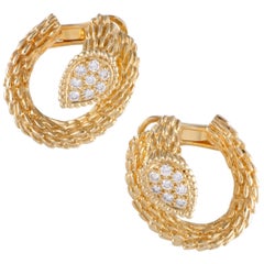 Boucheron Toi et Moi Serpent Bohème 18 Karat Yellow Gold Diamond Earrings