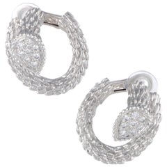 Boucheron Toi et Moi Serpent Bohème Boucles d'oreilles clip diamant en or blanc 18 carats