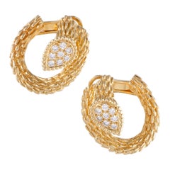 Boucheron Toi et Moi Serpent Bohème 18K Yellow Gold Diamond Clip-On Earrings