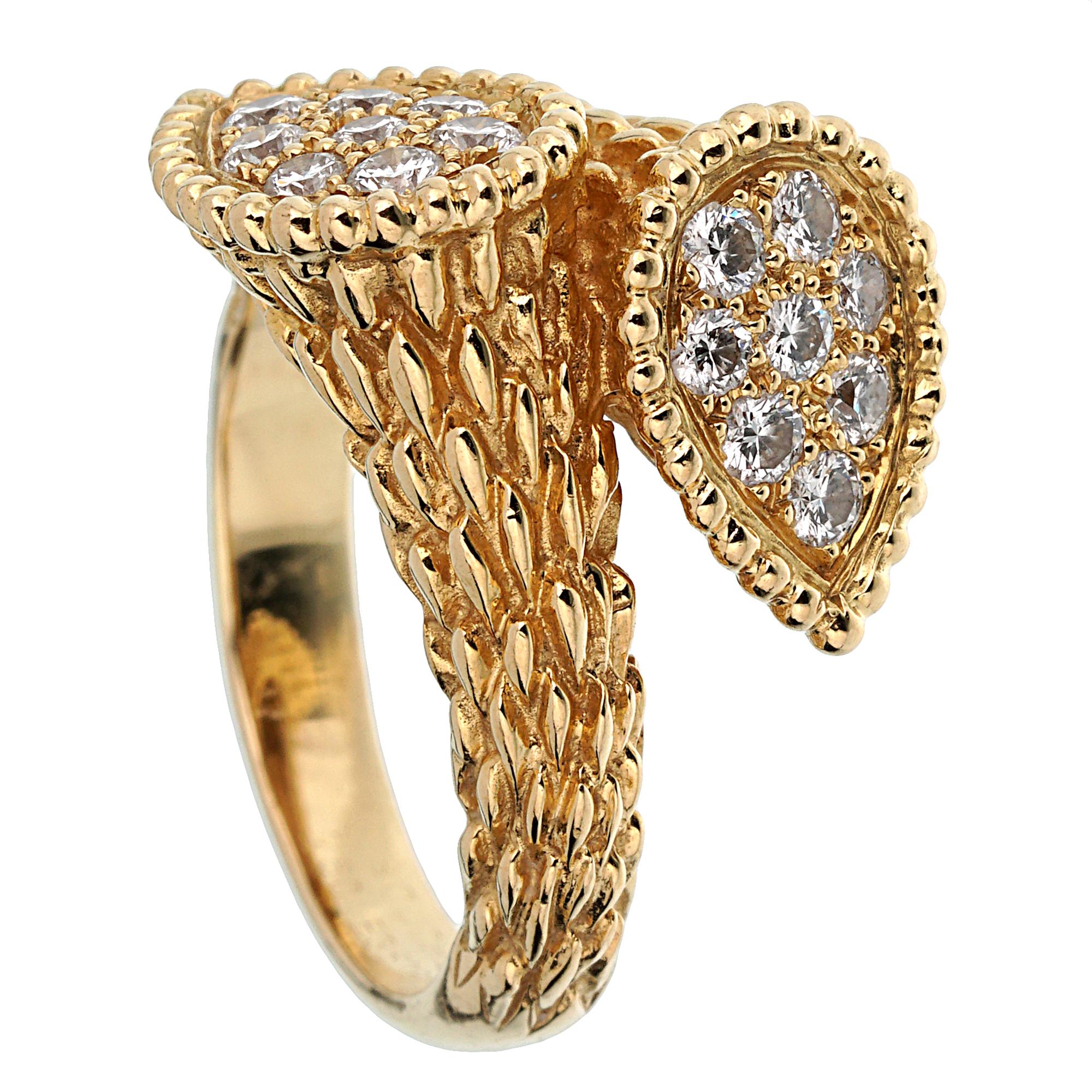Boucheron Toi et Moi Serpent Bohème Diamond Yellow Gold Ring In Excellent Condition In Feasterville, PA