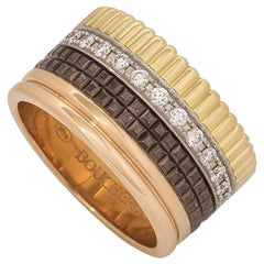 Boucheron Tri-Colour Quatre Classique PVD and Diamond Band Ring