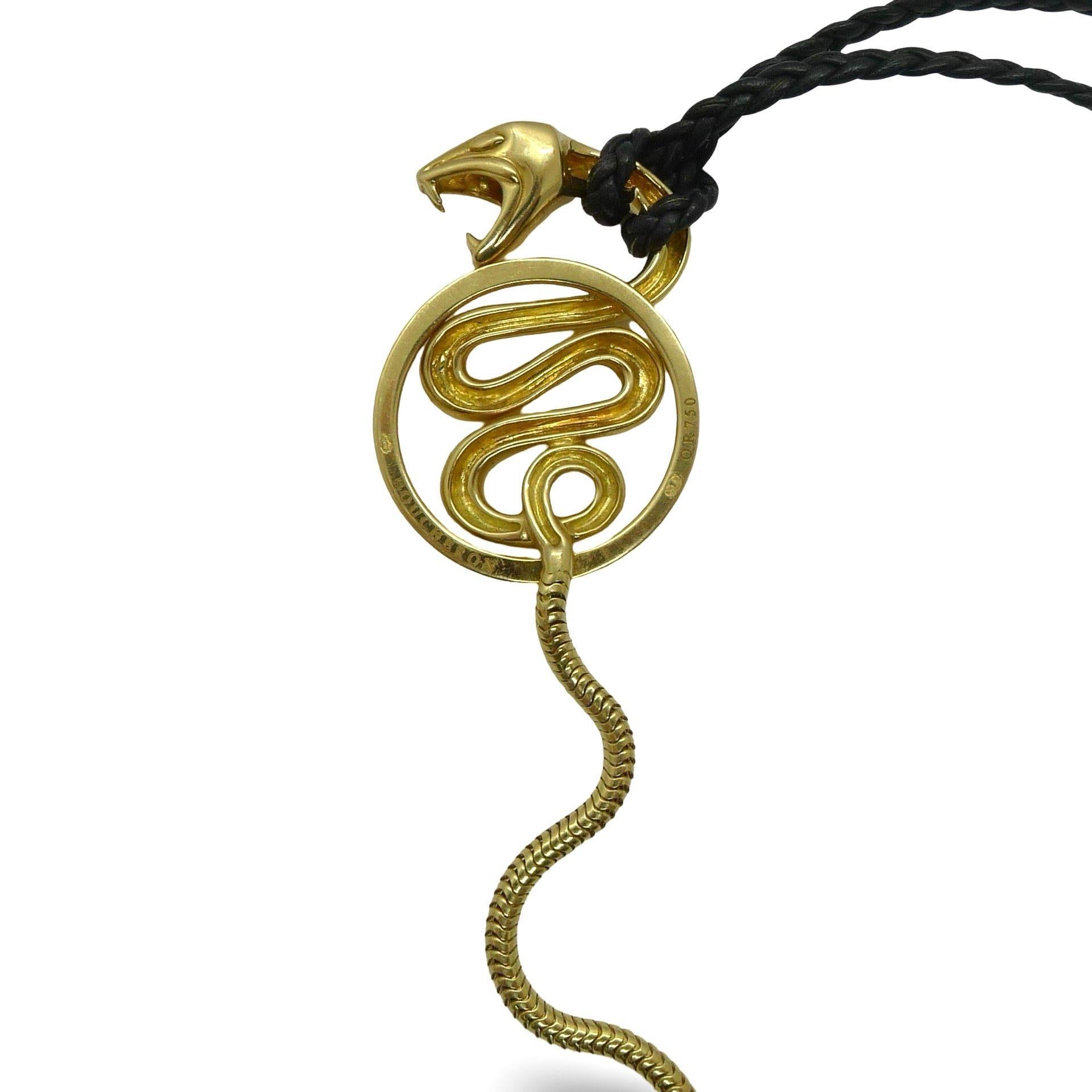 Art Déco Collana Boucheron Trouble Snake in oro giallo in vendita