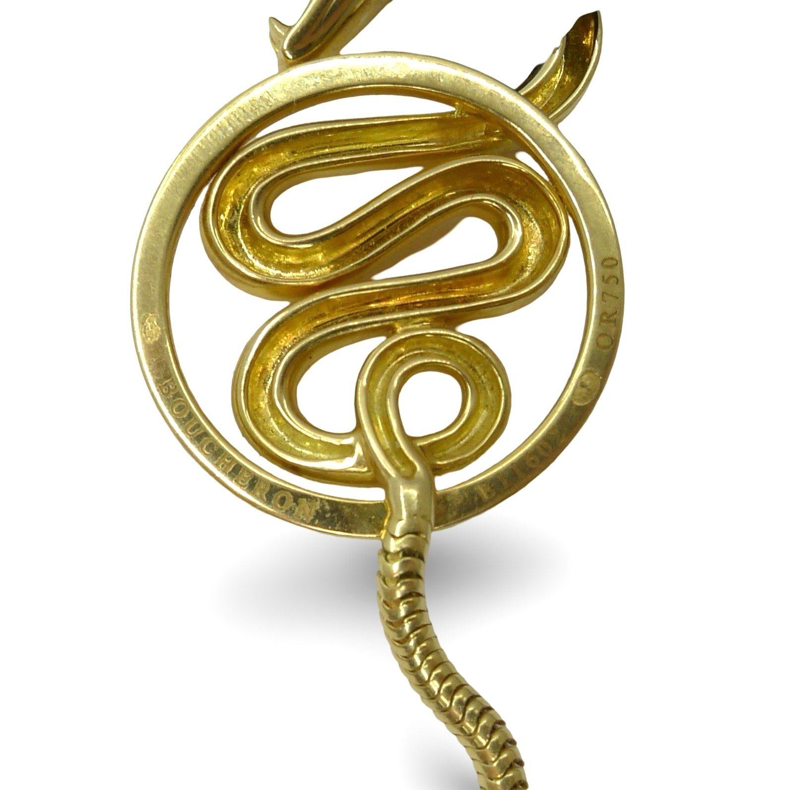 Collana Boucheron Trouble Snake in oro giallo In condizioni ottime in vendita a PARIS, FR