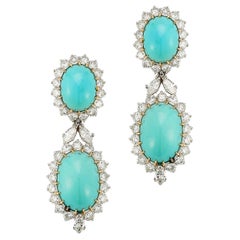 Boucheron Turquoise & Diamond Earrings