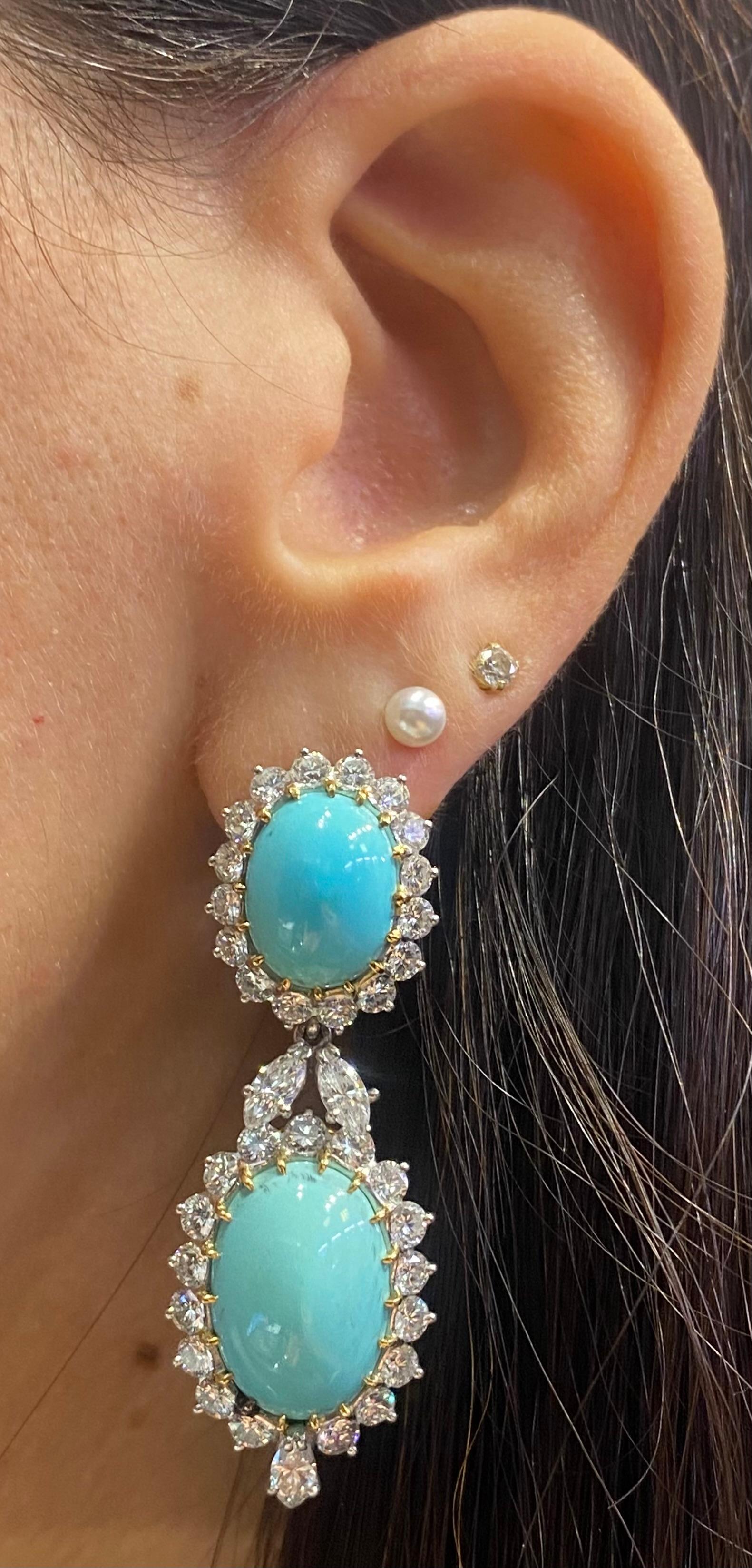 Boucheron Turquoise & Diamond Necklace Earrings And Ring Set For Sale 9