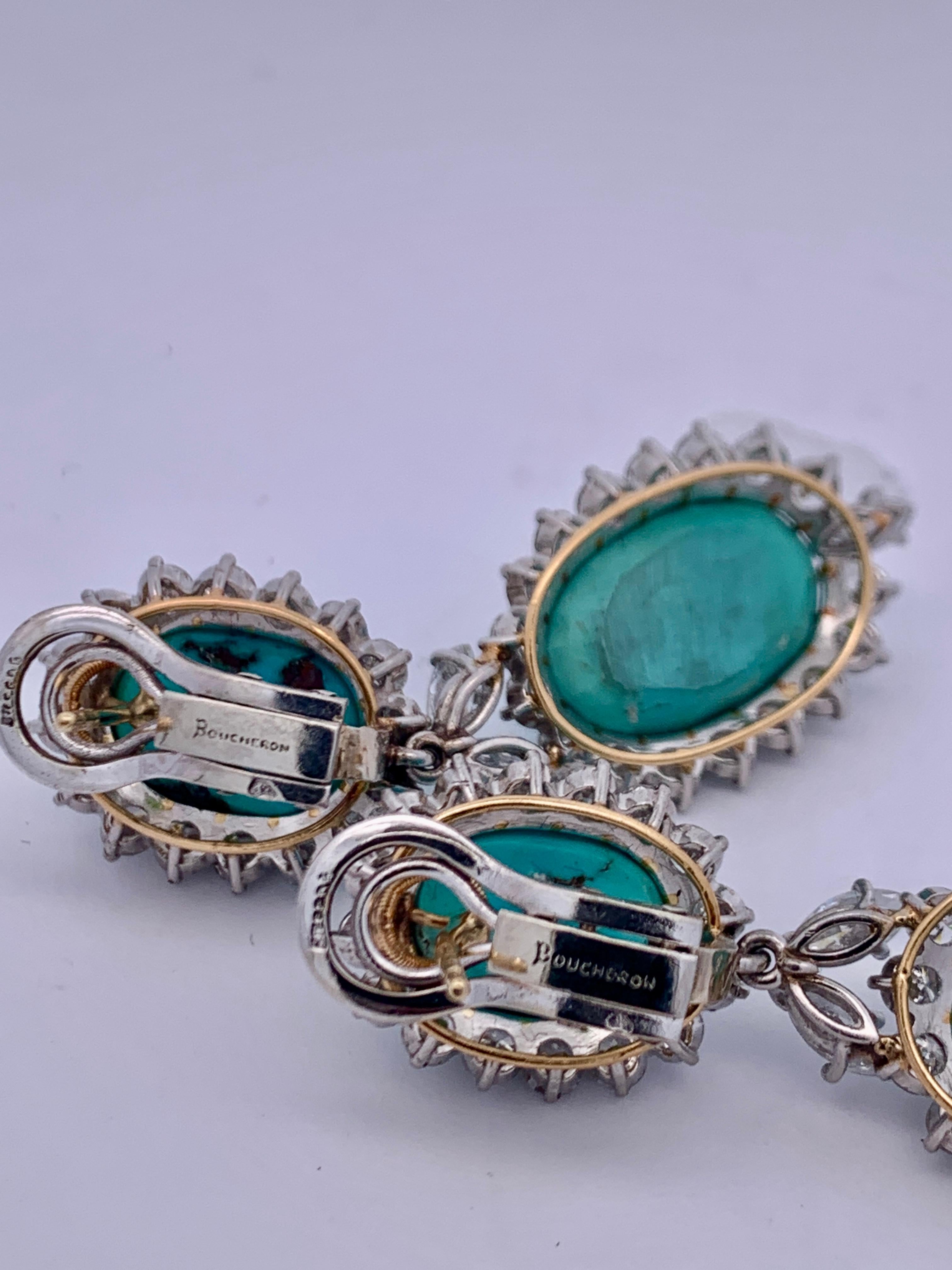 Boucheron Turquoise & Diamond Necklace Earrings And Ring Set For Sale 11