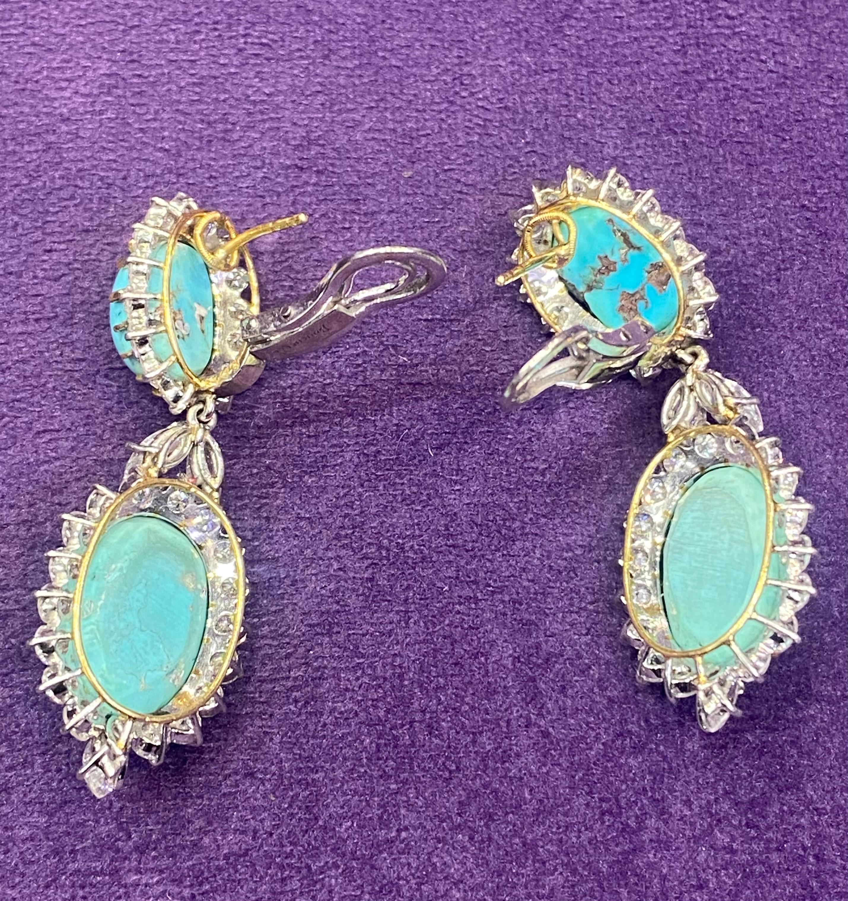 Boucheron Turquoise & Diamond Necklace Earrings And Ring Set For Sale 13