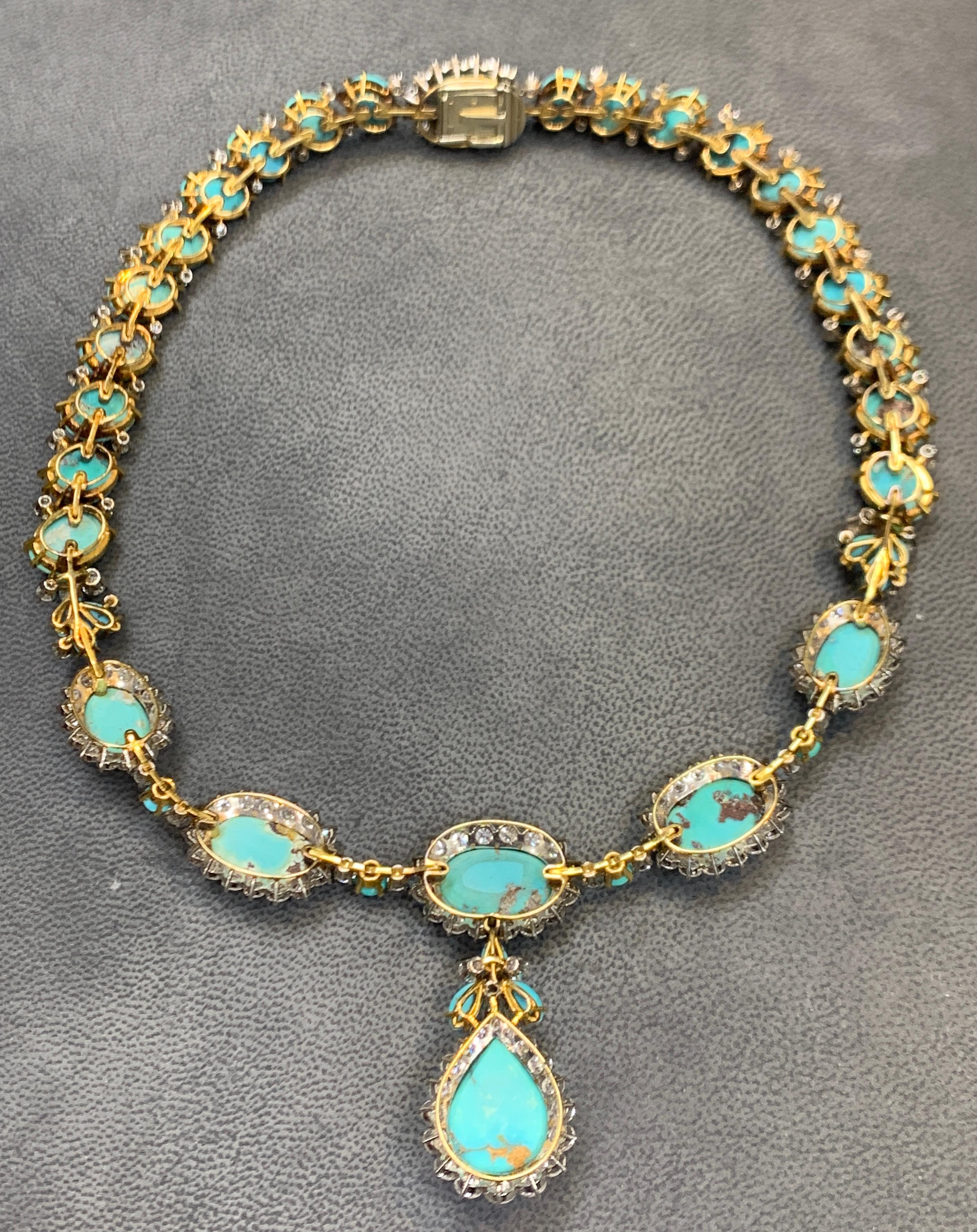 Boucheron Turquoise & Diamond Necklace Earrings And Ring Set For Sale 1