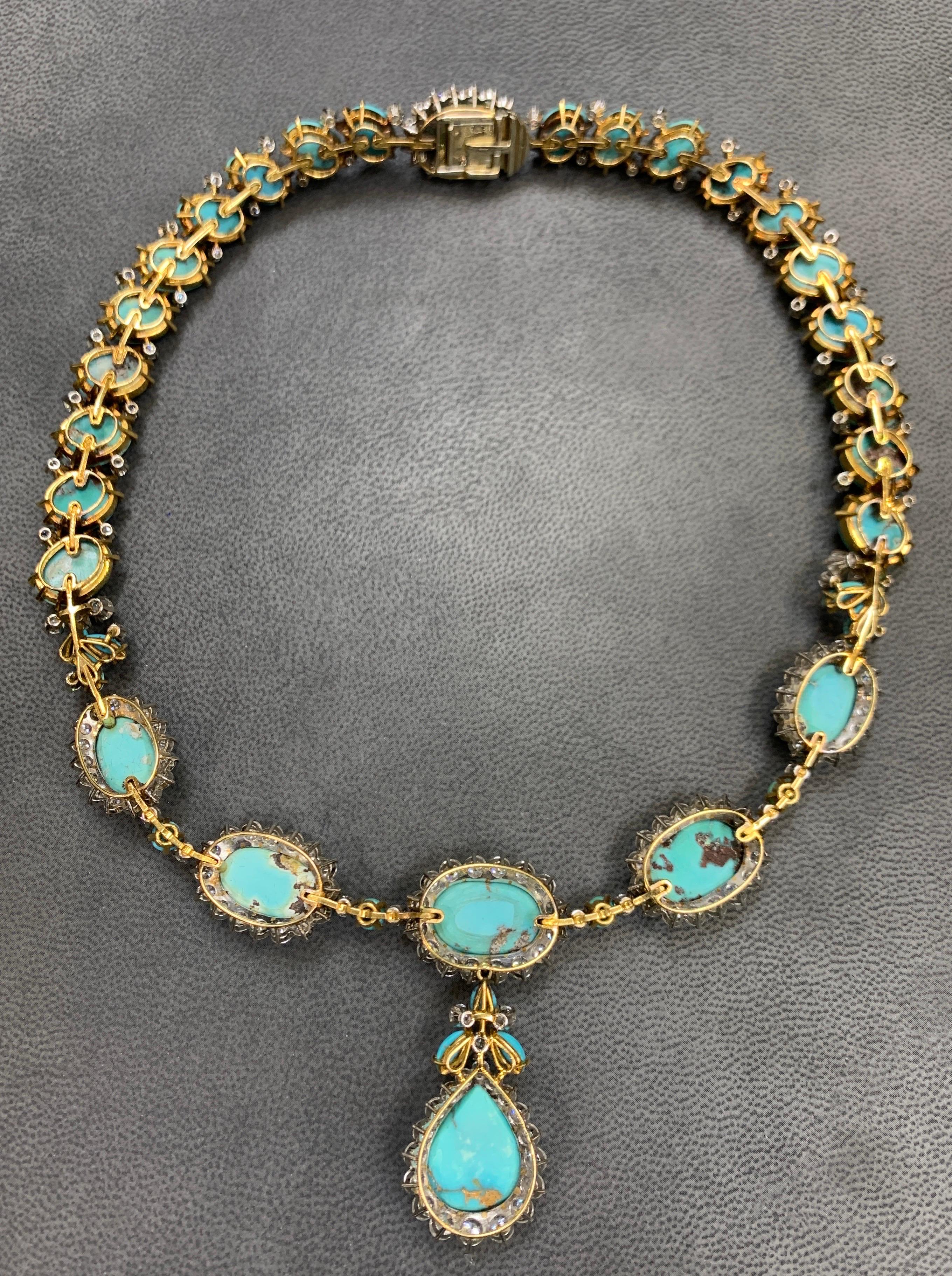 Boucheron Turquoise & Diamond Necklace For Sale 1