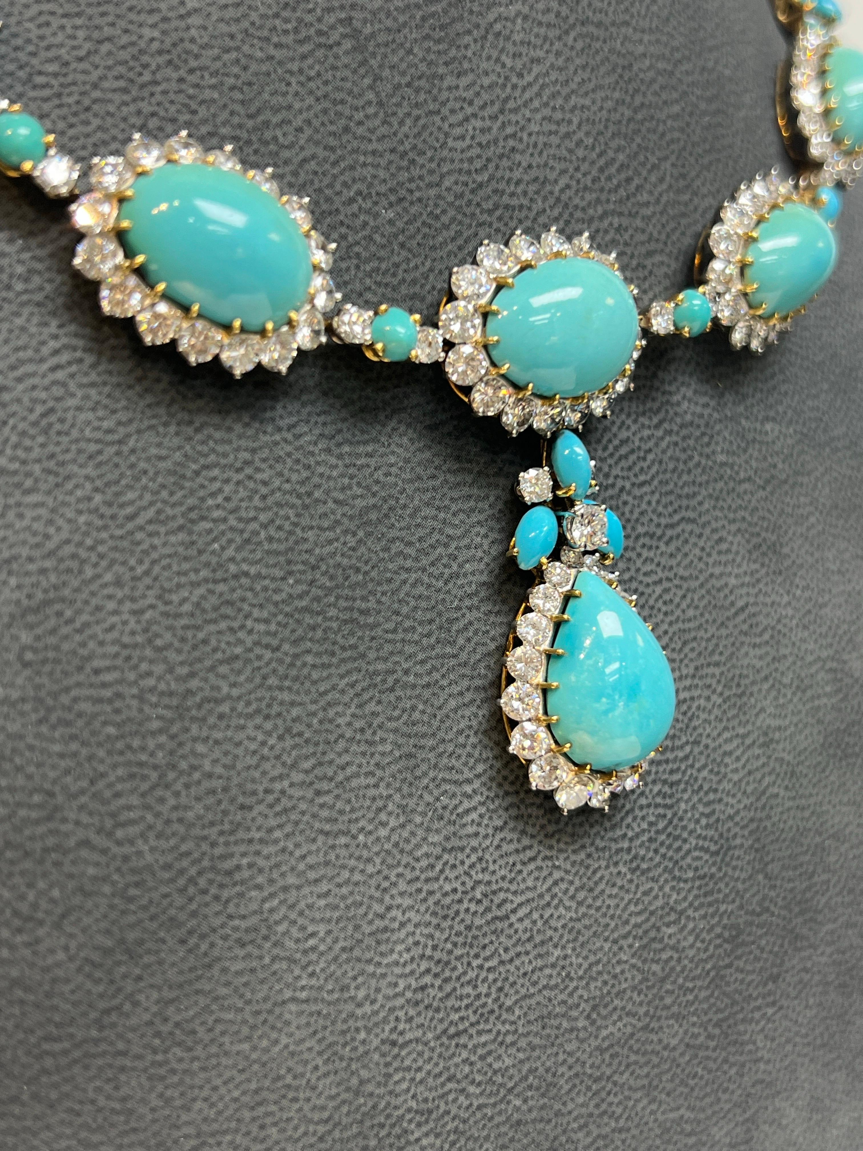 Boucheron Turquoise & Diamond Necklace For Sale 3