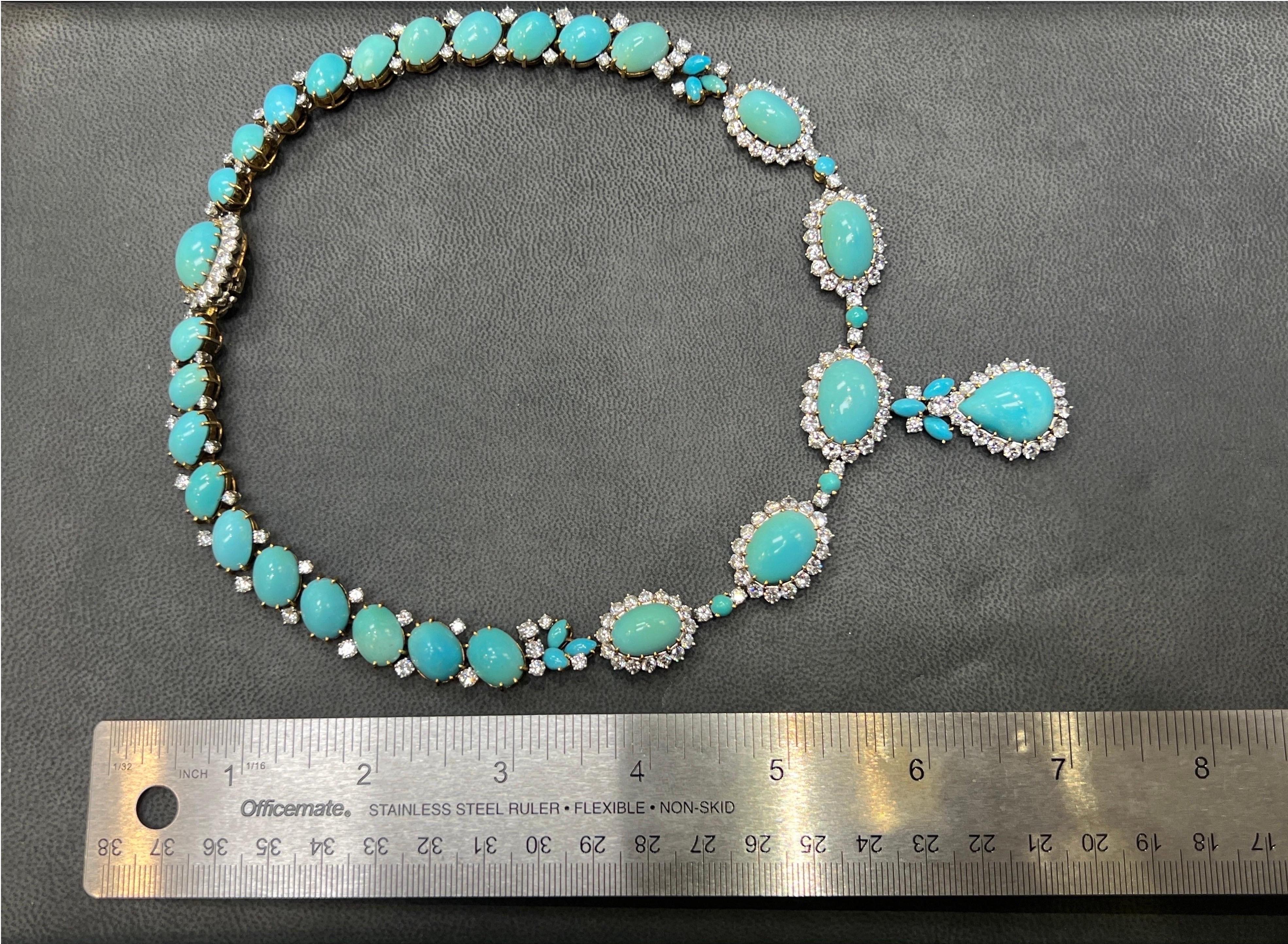Boucheron Turquoise & Diamond Necklace For Sale 4