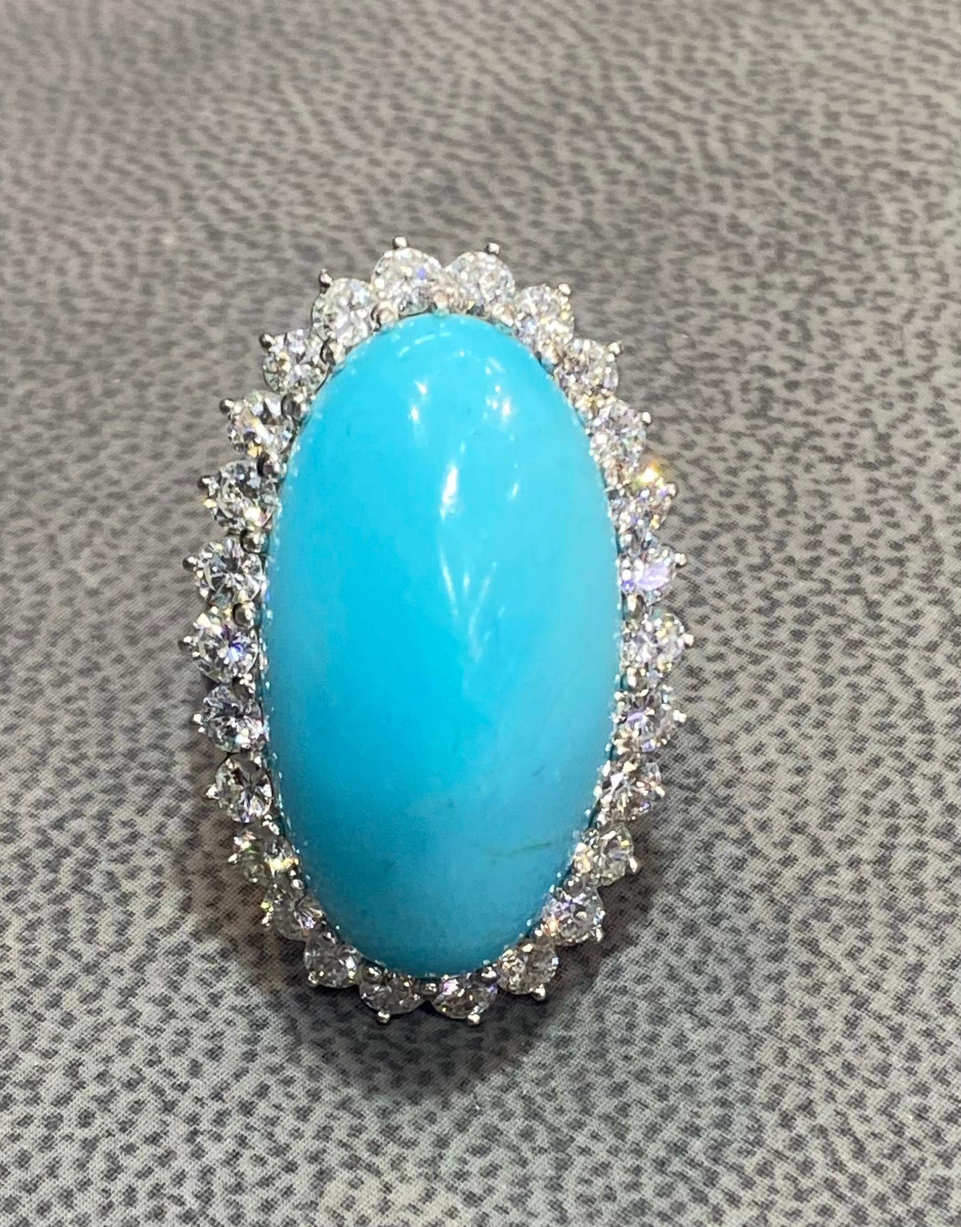 Boucheron Turquoise & Diamond Ring In Excellent Condition For Sale In New York, NY