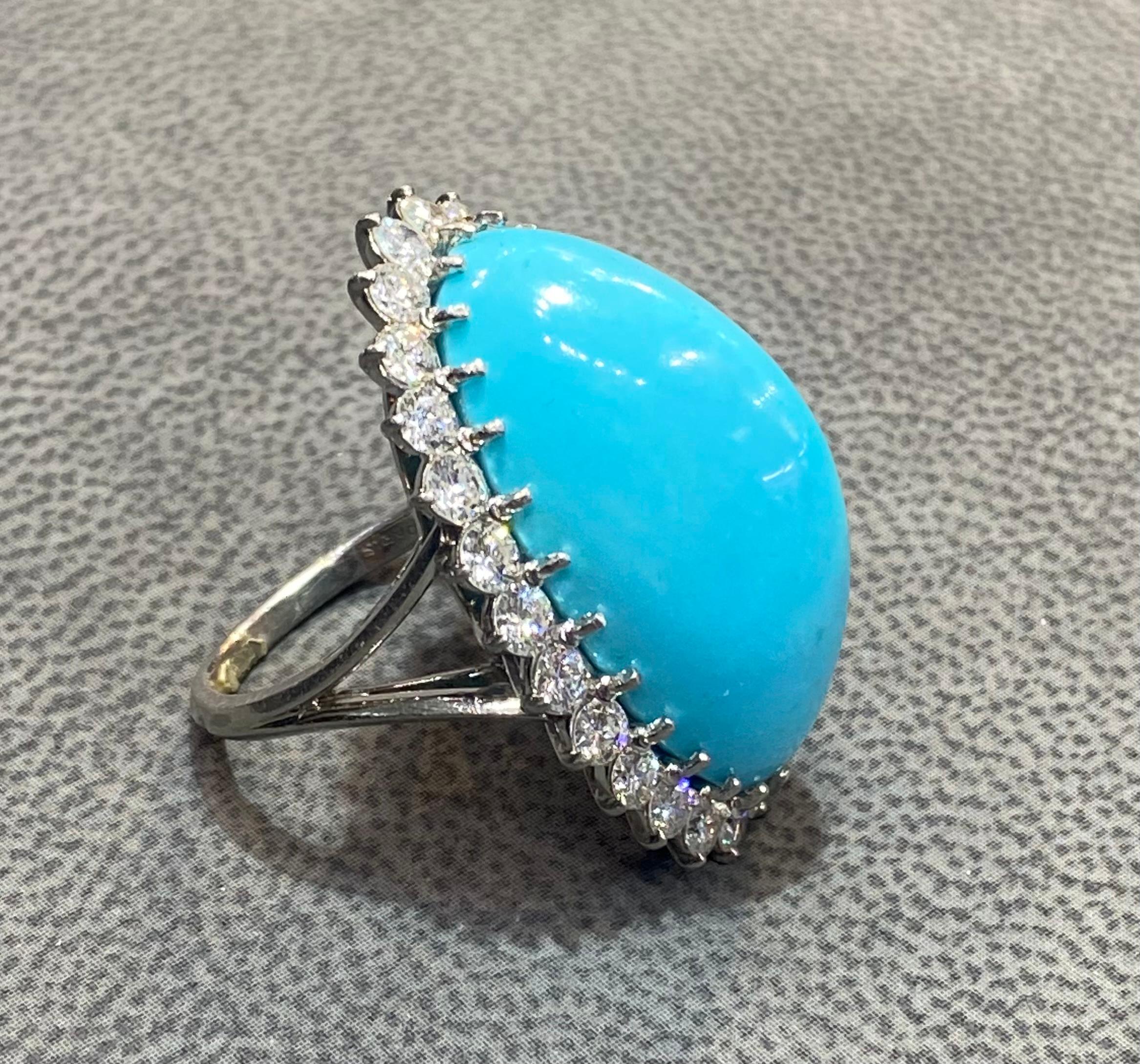 Women's Boucheron Turquoise & Diamond Ring For Sale