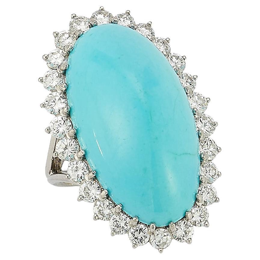 Boucheron Turquoise & Diamond Ring For Sale