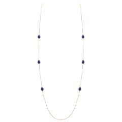 Boucheron Collier à chaîne torsadée orné de six lapis-lazuli en forme de goutte d'eau